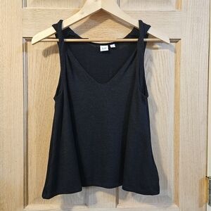 Petite Small GAP Black Women's Soft Knit Twist Knot Tank Top